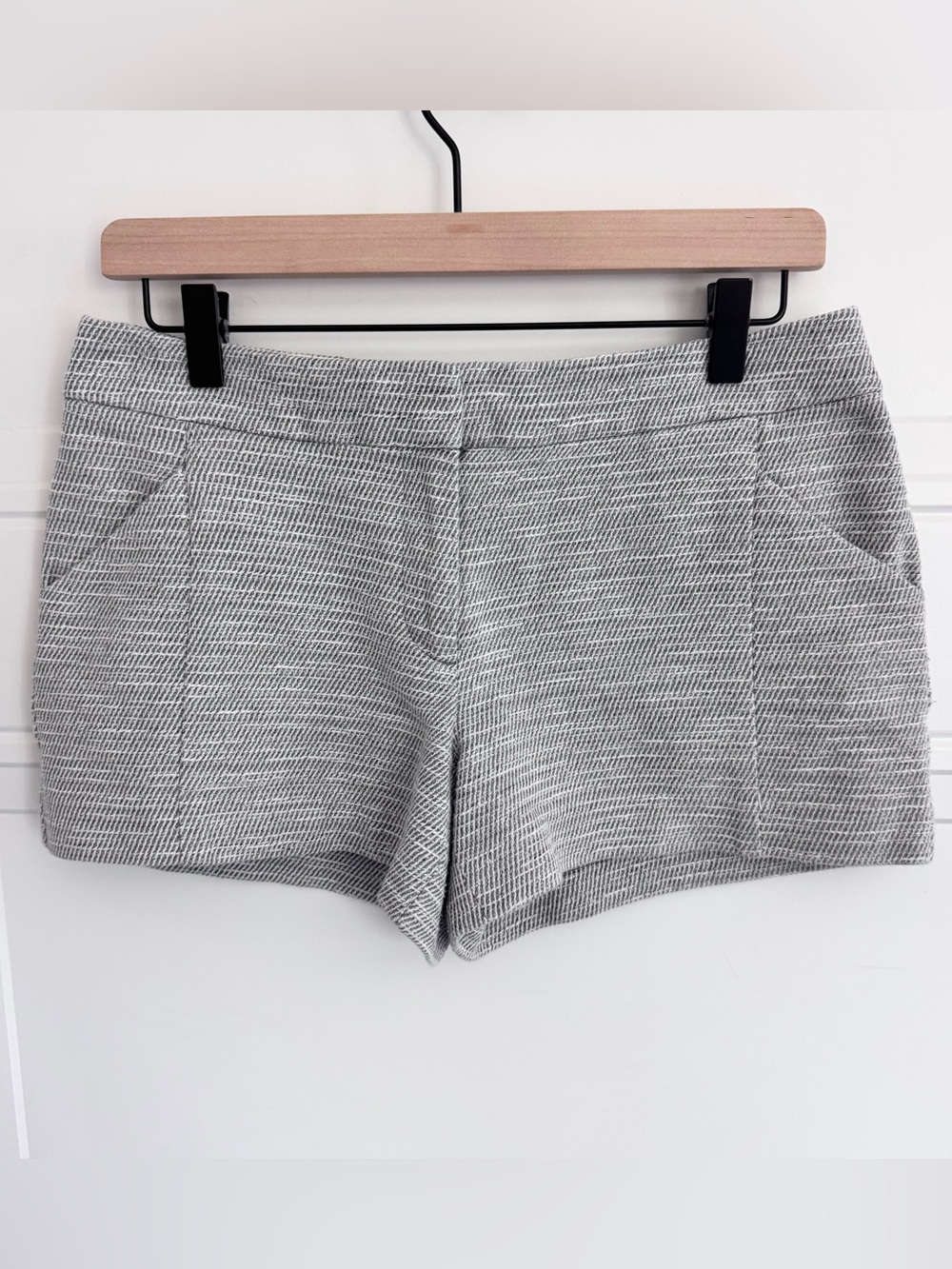 LOFT Gray Textured Tailored Shorts, Size 2